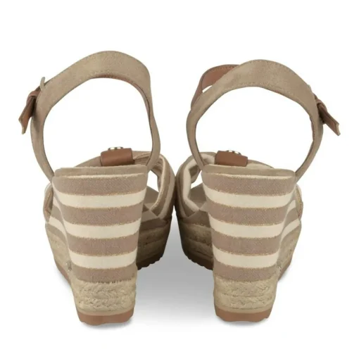 Sandales BLANC Femme Motif Rayures Boucle