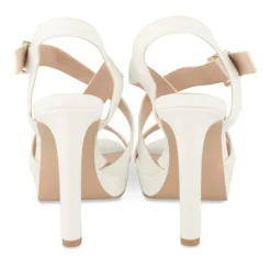 Sandales BLANC Femme Motif Uni Boucle