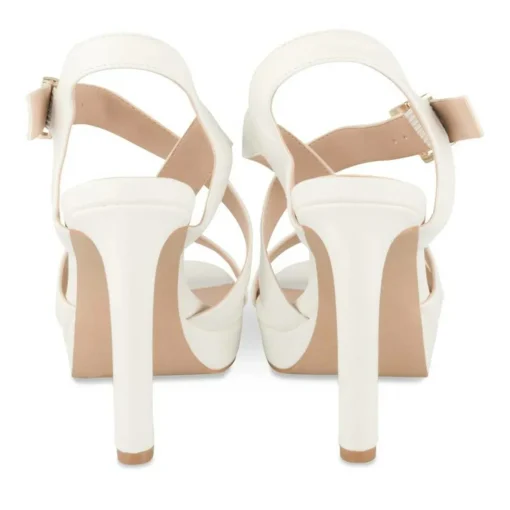 Sandales BLANC Femme Motif Uni Boucle