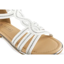 Sandales BLANC Femme Motif Uni Fermeture éclair