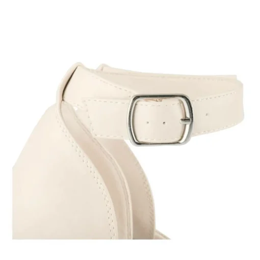 Sandales BLANC Femme Motif Uni A Enfiler
