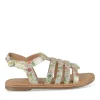 Sandales BLANC Fille CUIR Motif Multicolore Boucle