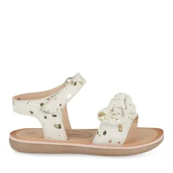 Sandales BLANC Fille CUIR Motif Uni Scratch