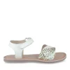 Sandales BLANC Fille CUIR Motif Tressé Scratch