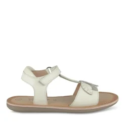 Sandales BLANC Fille CUIR Motif Uni Scratch