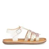 Sandales BLANC Fille CUIR Motif Uni Boucle