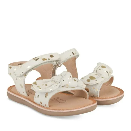 Sandales BLANC Fille CUIR Motif Uni Scratch