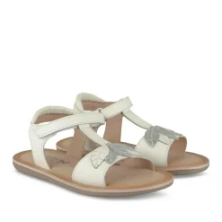 Sandales BLANC Fille CUIR Motif Uni Scratch