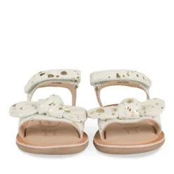 Sandales BLANC Fille CUIR Motif Uni Scratch