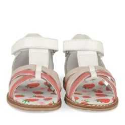 Sandales BLANC Fille CUIR Motif Paillettes Scratch