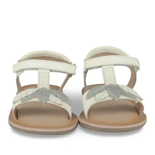 Sandales BLANC Fille CUIR Motif Uni Scratch