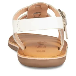 Sandales BLANC Fille CUIR Motif Uni Boucle