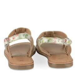 Sandales BLANC Fille CUIR Motif Multicolore Boucle