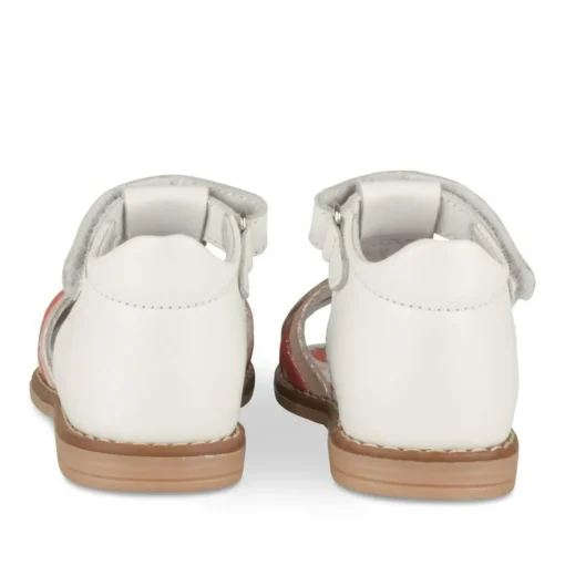 Sandales BLANC Fille CUIR Motif Paillettes Scratch