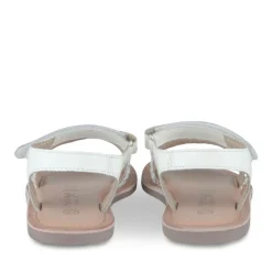 Sandales BLANC Fille CUIR Motif Tressé Scratch