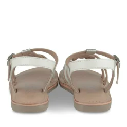 Sandales BLANC Fille CUIR Motif Animal Boucle