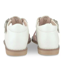 Sandales BLANC Fille CUIR Motif Iridescent Boucle