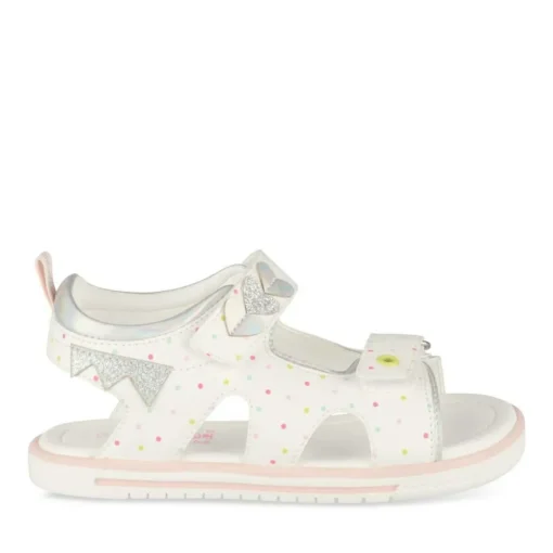 Sandales BLANC Fille Motif Multicolore Scratch