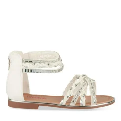 Sandales BLANC Fille Motif Tressé Fermeture éclair