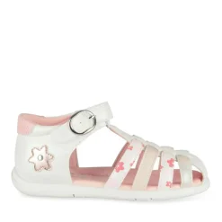Sandales BLANC Fille Motif Fleuri Scratch