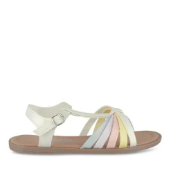 Sandales BLANC Fille Motif Multicolore Boucle