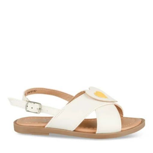 Sandales BLANC Fille Motif Coeurs Boucle