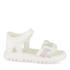 Sandales BLANC Fille Motif Coeurs Scratch
