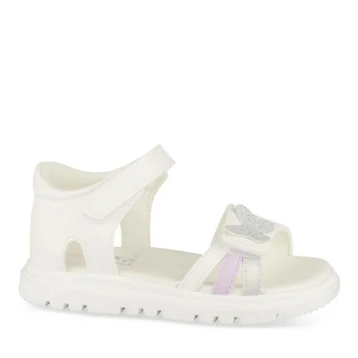 Sandales BLANC Fille Motif Coeurs Scratch