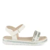 Sandales BLANC Fille Motif Iridescent Scratch