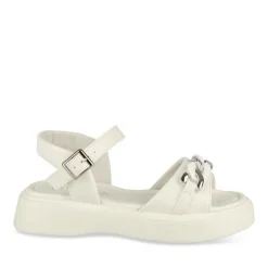 Sandales BLANC Fille Motif Chaîne Boucle