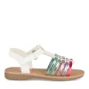 Sandales BLANC Fille Motif Multicolore Scratch