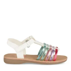 Sandales BLANC Fille Motif Multicolore Scratch