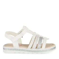 Sandales BLANC Fille Motif Paillettes Scratch