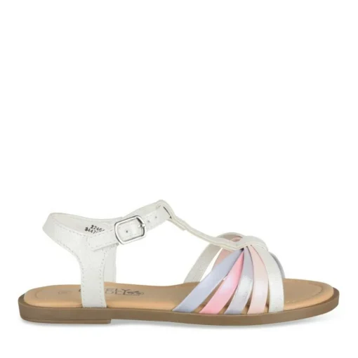 Sandales BLANC Fille Motif Uni A Enfiler