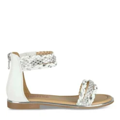 Sandales BLANC Fille Motif Tressé Fermeture éclair