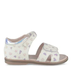 Sandales BLANC Fille Motif Coeurs Scratch
