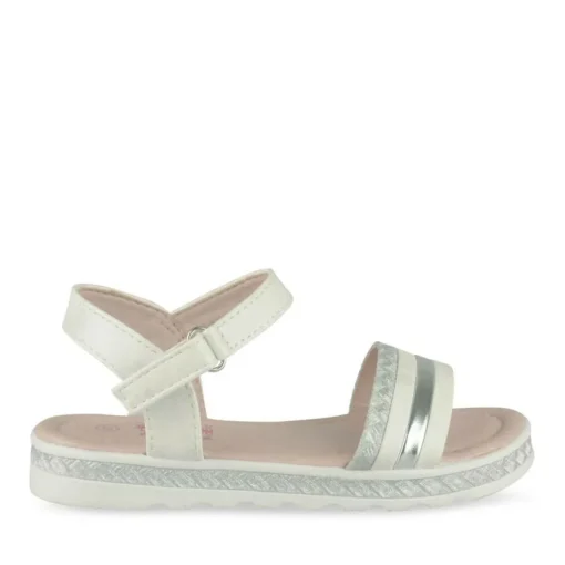 Sandales BLANC Fille Motif Uni Scratch