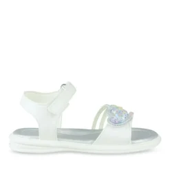 Sandales BLANC Fille Motif Coeurs Scratch