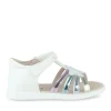 Sandales BLANC Fille Motif Multicolore Scratch