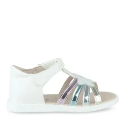 Sandales BLANC Fille Motif Multicolore Scratch