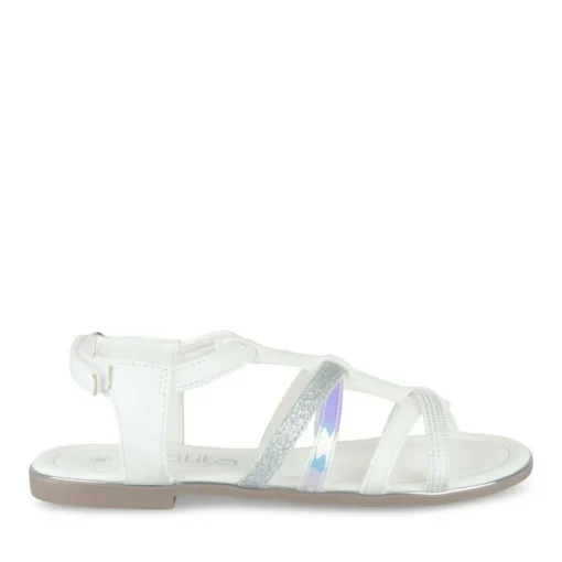 Sandales BLANC Fille Motif Uni Scratch