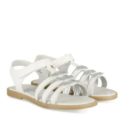 Sandales BLANC Fille Motif Paillettes Scratch