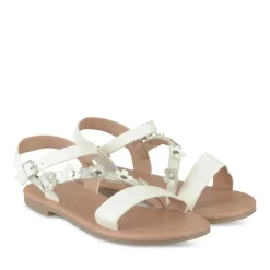 Sandales BLANC Fille Motif Uni Boucle
