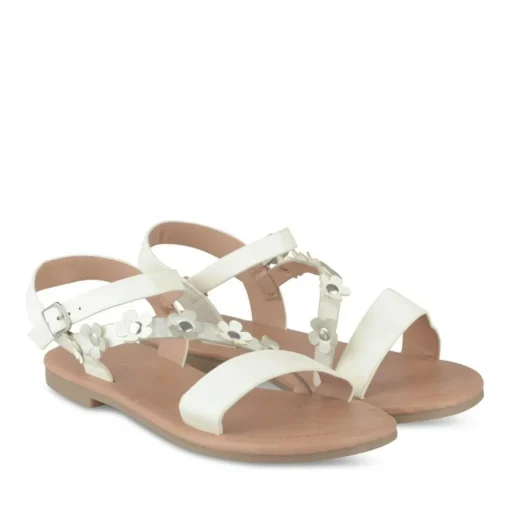 Sandales BLANC Fille Motif Uni Boucle
