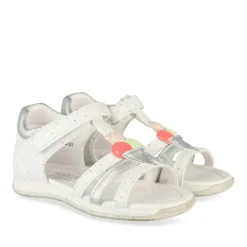 Sandales BLANC Fille Motif Multicolore Scratch