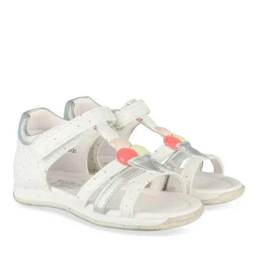 Sandales BLANC Fille Motif Multicolore Scratch