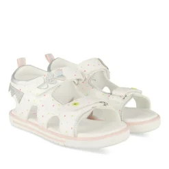 Sandales BLANC Fille Motif Multicolore Scratch