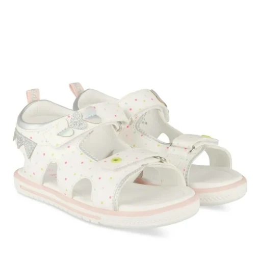 Sandales BLANC Fille Motif Multicolore Scratch