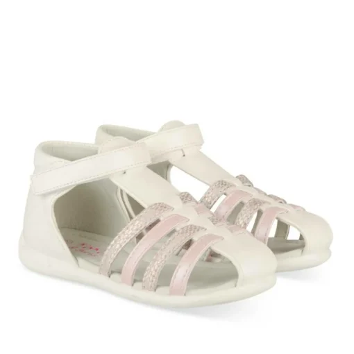 Sandales BLANC Fille Motif Multicolore Scratch