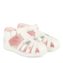 Sandales BLANC Fille Motif Fleuri Boucle
